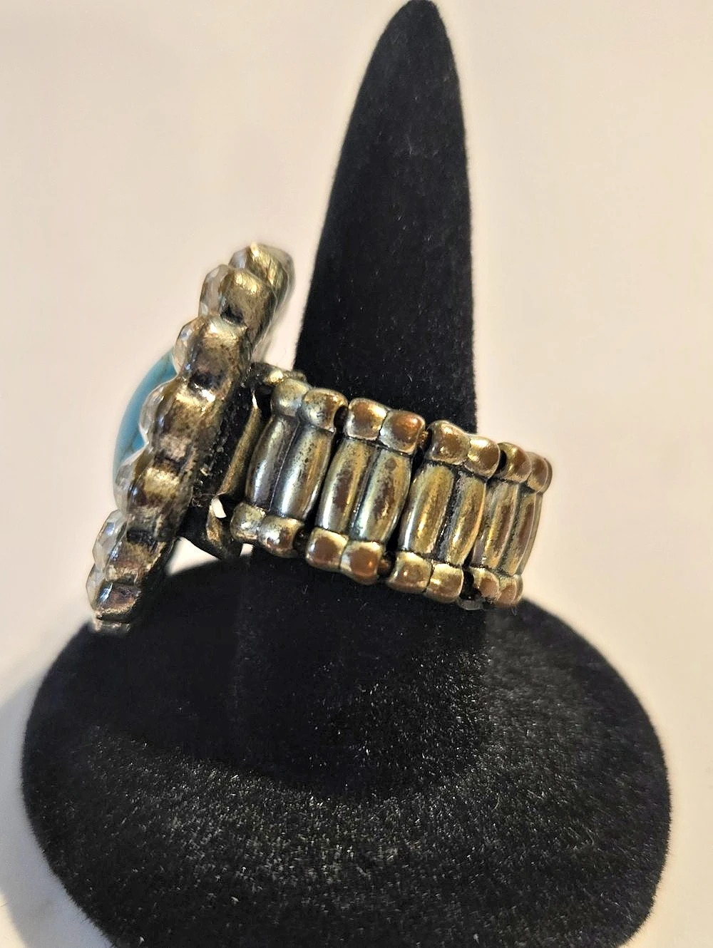 Turquoise Stretchable Statement Ring - Picture 2 of 4